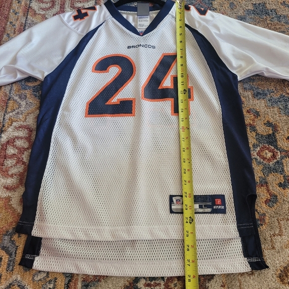 Broncos Kids‎ NFL Equipment Jersey #24 Bailey Large 14-16 Navy Orange White - Picture 7 of 7